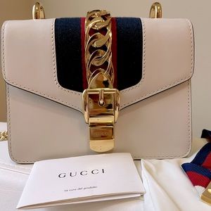 Calfskin Mini Sylvie Chain Bag White